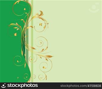 abstract illustration of a background with floral and gold