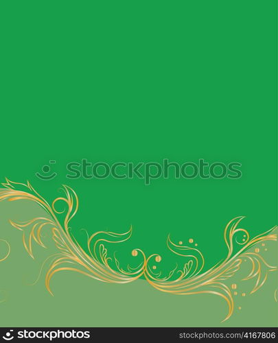 abstract illustration of a background with floral and gold