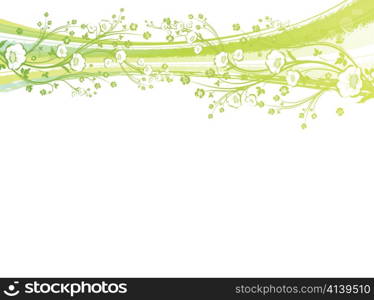 abstract illustration of a background with floral and grunge