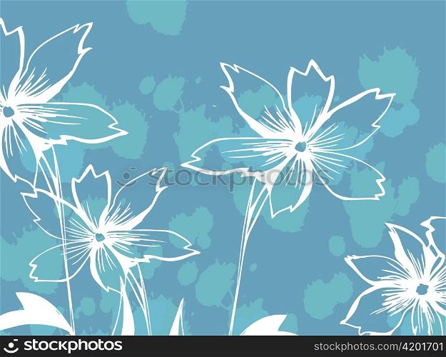abstract illustration of a background with floral and grunge