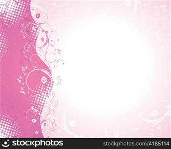 abstract illustration of a background with floral and halftone