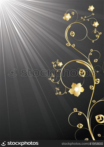 abstract illustration of a background with floral and ray