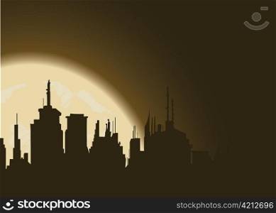abstract illustration of a city in the night