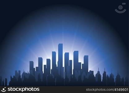 abstract illustration of a city with lots of skyscrapers