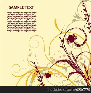 abstract illustration of a floral background with grunge