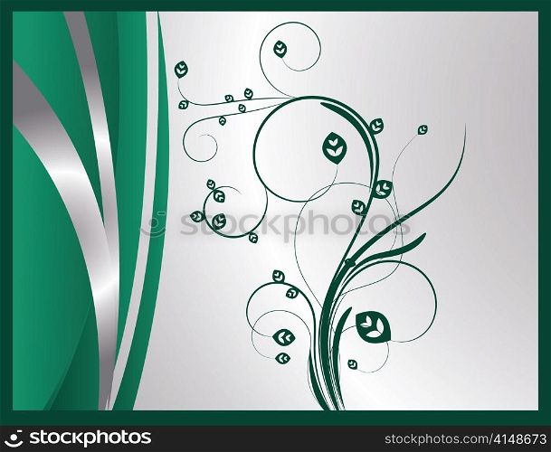 abstract illustration of a floral background with lots of leaves