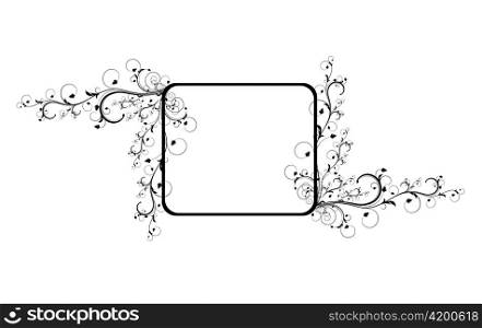 abstract illustration of a floral frame with lots of leaves