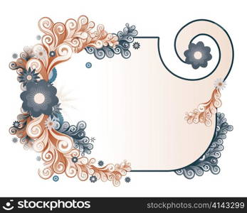 abstract illustration of a frame with floral