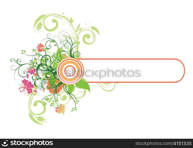 abstract illustration of a frame with floral