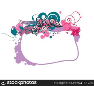 abstract illustration of a frame with floral