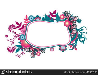 abstract illustration of a frame with floral