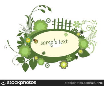 abstract illustration of a frame with floral