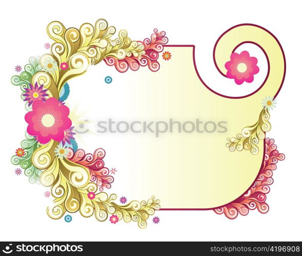 abstract illustration of a frame with floral