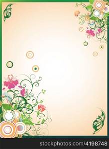 abstract illustration of a frame with floral
