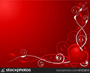 Abstract illustration of a love heart on a red and maroon background