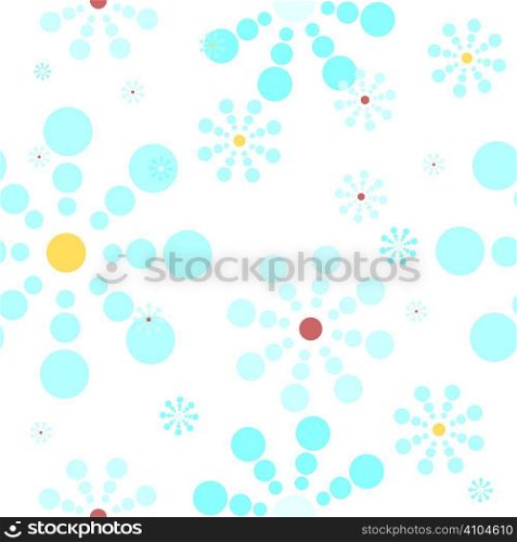 Abstract illustration of a seamless snow flake repeat design in blue