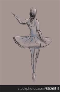 abstract illustration of ballet dancer on stage