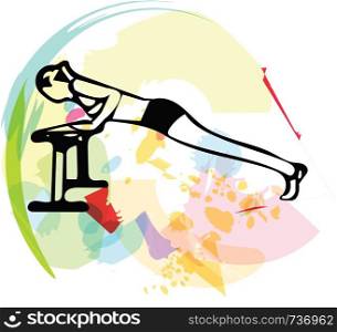 Abstract illustration of Beautiful sporty fit woman