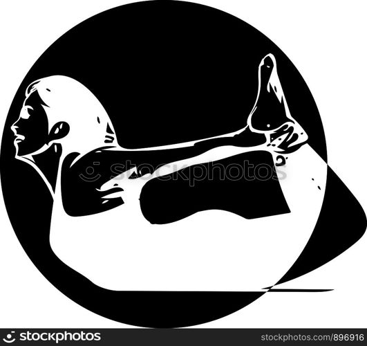 Abstract illustration of Beautiful sporty fit yogini woman practices yoga