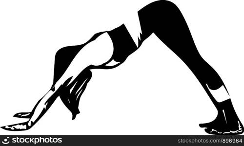 Abstract illustration of Beautiful sporty fit yogini woman practices yoga