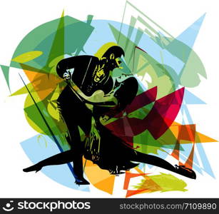 Abstract illustration of Latino Dancing couple