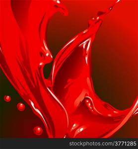 Abstract illustration of red splash drawn in placard expressive style