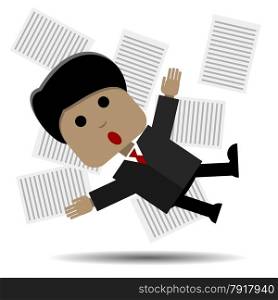 Abstract illustration panicked man in a suit