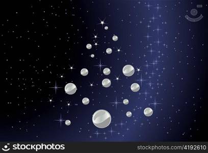 abstract illustration with beautiful spheres and stars