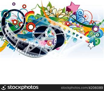 abstract illustration with film strip vector illustration