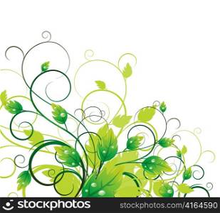 abstract illustration with floral and lots of leaves
