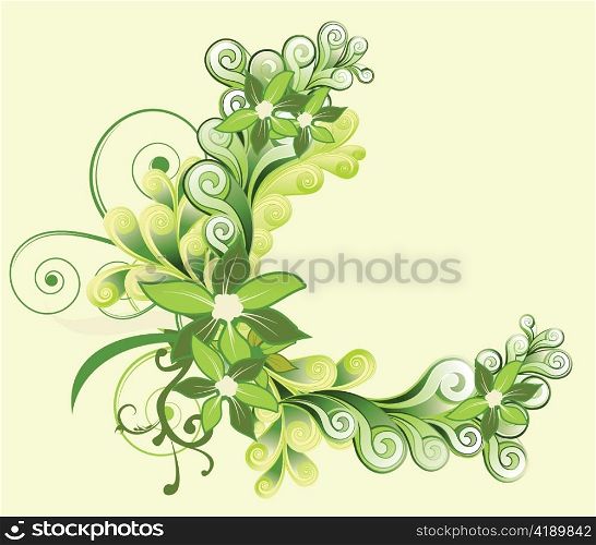 abstract illustration with floral and lots of leaves