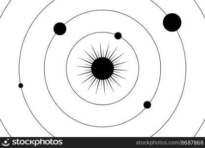 Abstract illustration with solar system on white background for wallpaper design. Star universe background. Planet earth. Vector illustration. Abstract illustration with solar system on white background for wallpaper design. Star universe background. Planet earth. Vector illustration.
