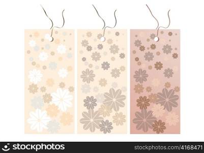 abstract illustrtion of a shopping tag with floral
