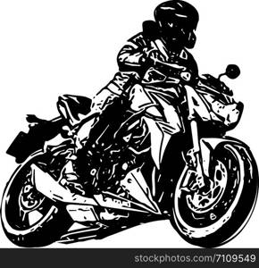 abstract ilustration of Extreme motocross racer by motorcycle