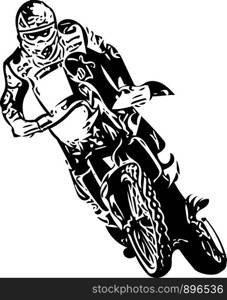 abstract ilustration of Extreme motocross racer by motorcycle