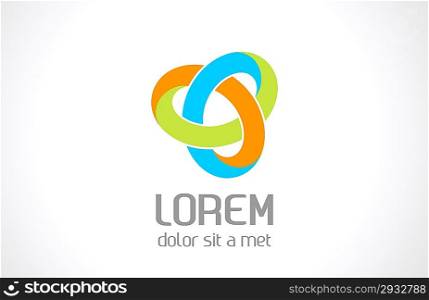 Abstract infinite logo template. Loop triangle shape. Vector sign. Editable.