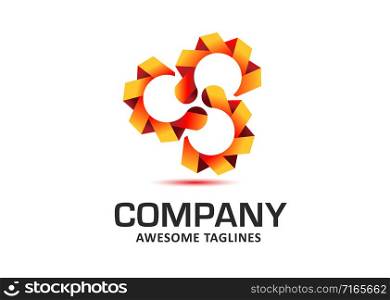 abstract infinity loop 3d technology business logo vector