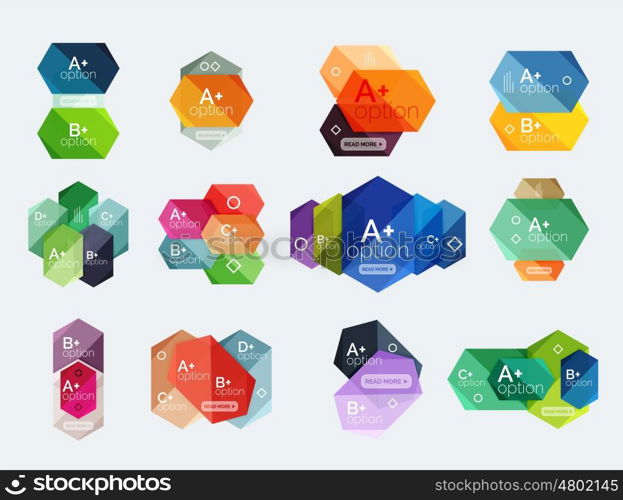 Abstract infographic banners for your content. Set of geometric abstract infographic banners for your content