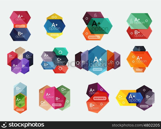 Abstract infographic banners for your content. Set of geometric abstract infographic banners for your content