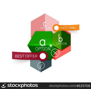 Abstract infographic geometric templates. Abstract infographic geometric templates. Vector layouts with options and text for business background - numbered banners - business lines - graphic website