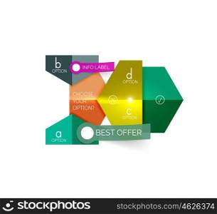 Abstract infographic geometric templates. Abstract infographic geometric templates. Vector layouts with options and text for business background - numbered banners - business lines - graphic website