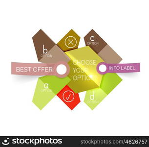 Abstract infographic geometric templates. Abstract infographic geometric templates. Vector layouts with options and text for business background - numbered banners - business lines - graphic website