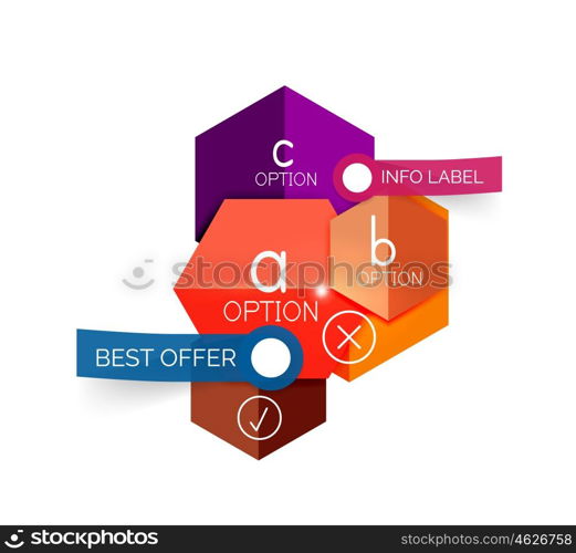 Abstract infographic geometric templates. Abstract infographic geometric templates. Vector layouts with options and text for business background - numbered banners - business lines - graphic website