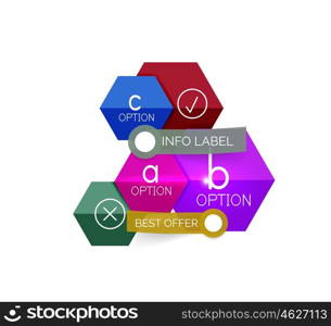 Abstract infographic geometric templates. Abstract infographic geometric templates. Vector layouts with options and text for business background - numbered banners - business lines - graphic website