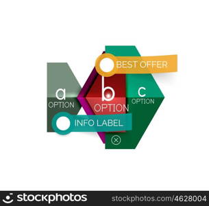 Abstract infographic geometric templates. Abstract infographic geometric templates. Vector layouts with options and text for business background - numbered banners - business lines - graphic website