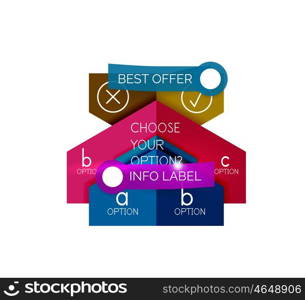 Abstract infographic geometric templates. Abstract infographic geometric templates. Vector layouts with options and text for business background - numbered banners - business lines - graphic website