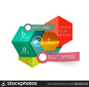 Abstract infographic geometric templates. Abstract infographic geometric templates. Vector layouts with options and text for business background - numbered banners - business lines - graphic website