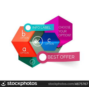 Abstract infographic geometric templates. Abstract infographic geometric templates. Vector layouts with options and text for business background - numbered banners - business lines - graphic website