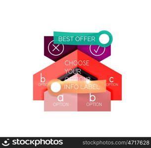 Abstract infographic geometric templates. Abstract infographic geometric templates. Vector layouts with options and text for business background - numbered banners - business lines - graphic website