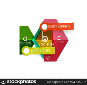 Abstract infographic geometric templates. Abstract infographic geometric templates. Vector layouts with options and text for business background - numbered banners - business lines - graphic website